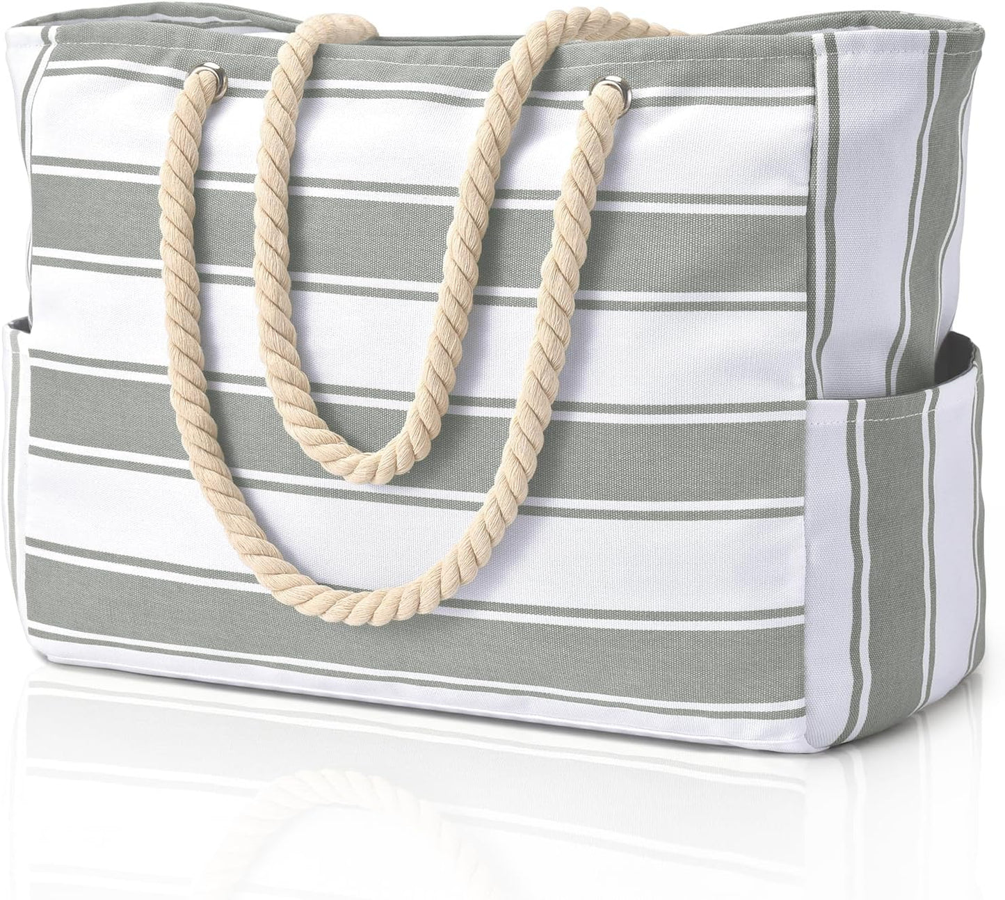 Large Waterproof Beach Tote Bag for Women – Sandproof Zip-Top Beach Bag with Spacious Storage, Pool Bag, Travel Tote, Swim Bag & Summer Vacation Essential for Beach, Camping & Outdoor Adventures