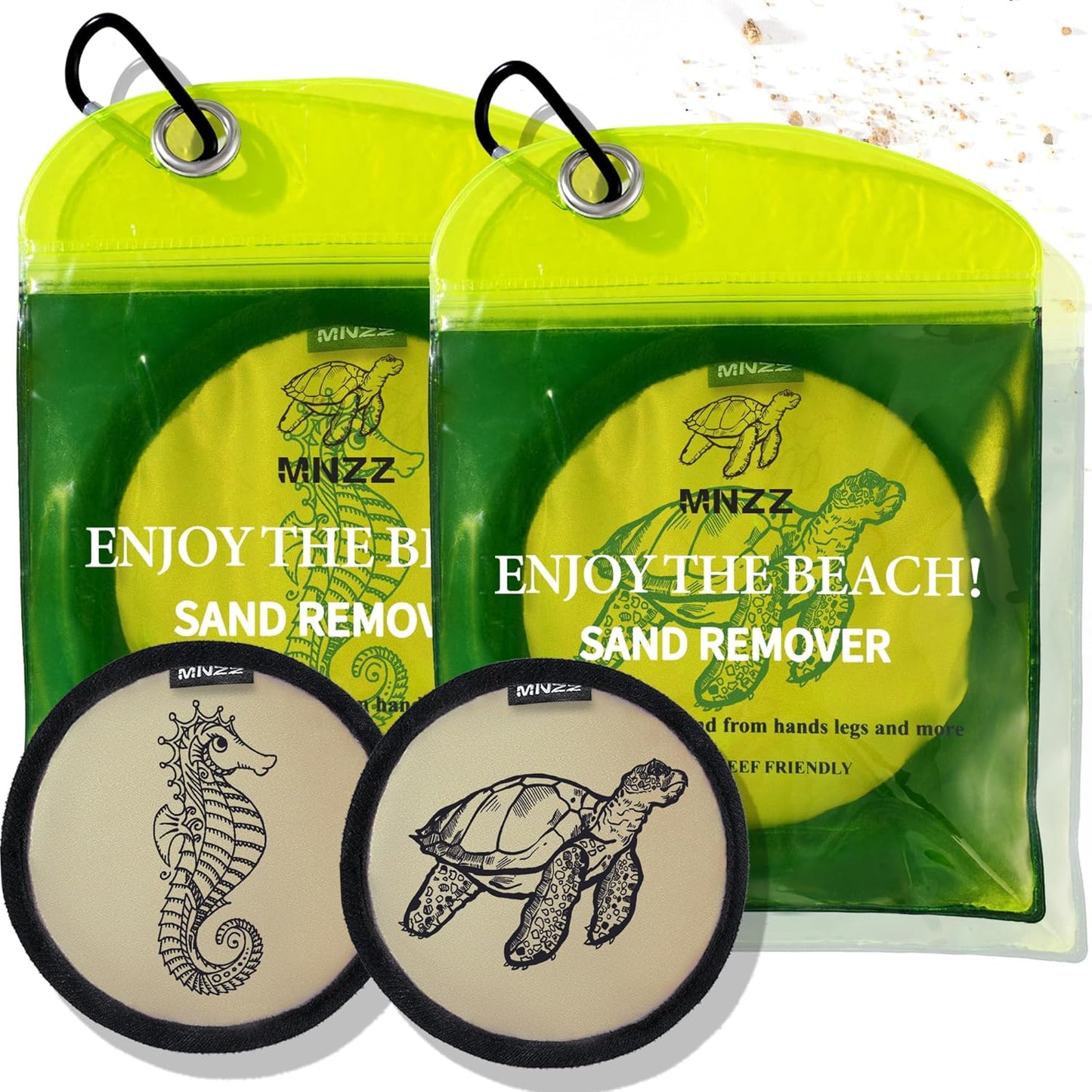 Sand Remover Bag for Beach – Talc-Free Sand Eraser Wipe Mitt for Kids & Adults, Reusable Beach Sand Removal Bag, Family Vacation Essential, Travel Accessory for Beach, Camping, Cruises & Summer Trips