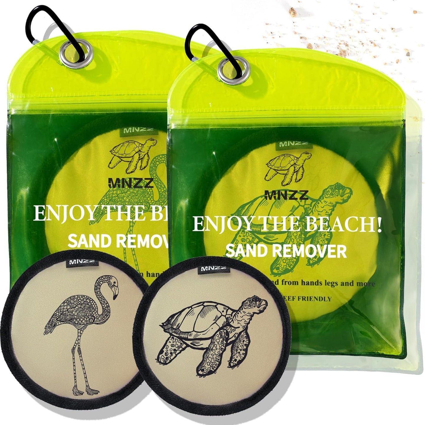 Sand Remover Bag for Beach – Talc-Free Sand Eraser Wipe Mitt for Kids & Adults, Reusable Beach Sand Removal Bag, Family Vacation Essential, Travel Accessory for Beach, Camping, Cruises & Summer Trips