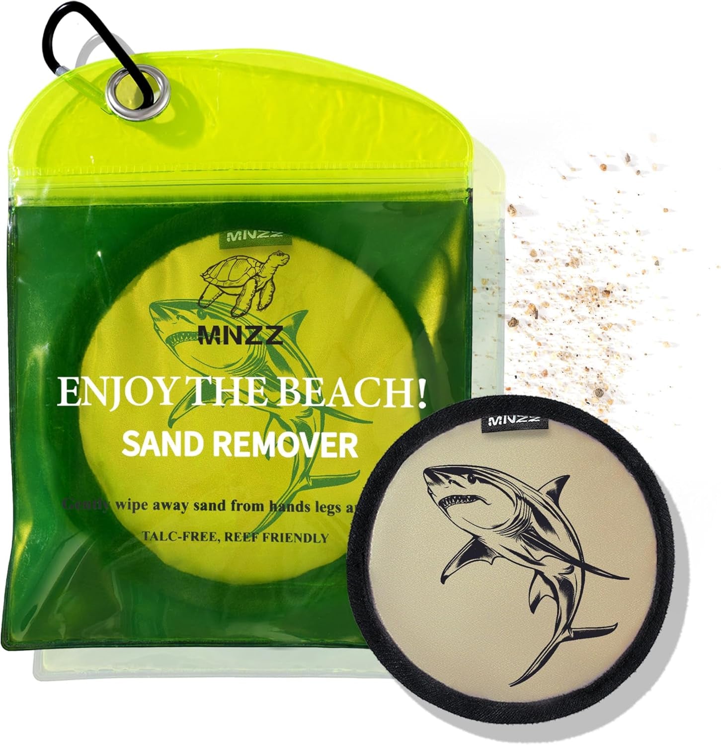 Sand Remover Bag for Beach – Talc-Free Sand Eraser Wipe Mitt for Kids & Adults, Reusable Beach Sand Removal Bag, Family Vacation Essential, Travel Accessory for Beach, Camping, Cruises & Summer Trips