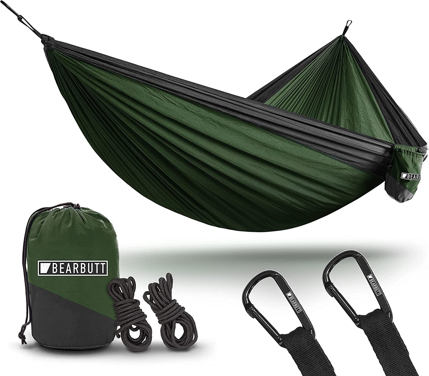 Bear Butt Double Camping Hammock – Lightweight Portable 2 Person Hammock for Camping, Hiking, Backpacking & Travel