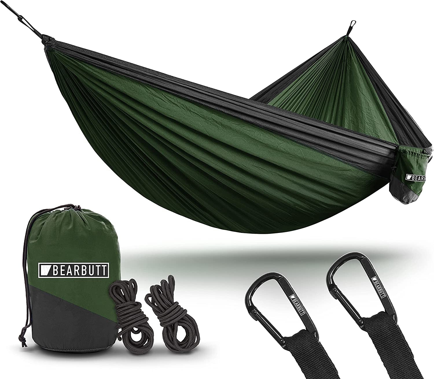 Bear Butt Double Camping Hammock – Lightweight Portable 2 Person Hammock for Camping, Hiking, Backpacking & Travel