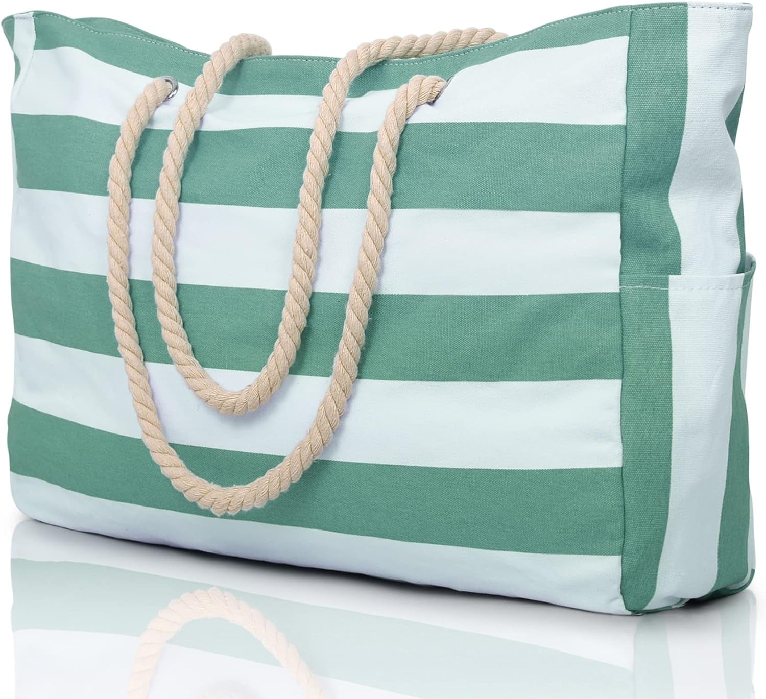 Large Waterproof Beach Tote Bag for Women – Sandproof Zip-Top Beach Bag with Spacious Storage, Pool Bag, Travel Tote, Swim Bag & Summer Vacation Essential for Beach, Camping & Outdoor Adventures