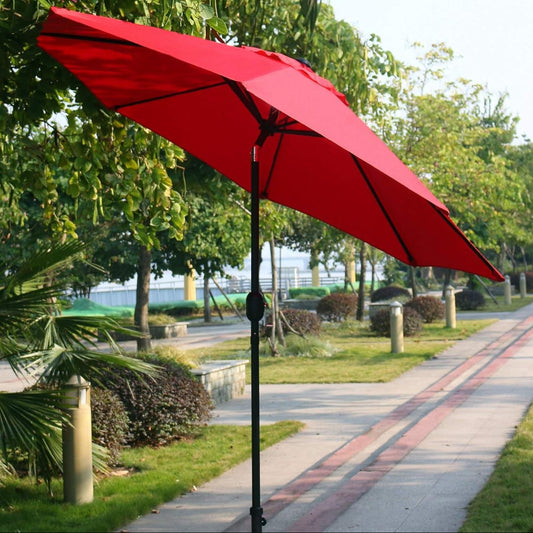 9FT Outdoor Patio Umbrella with 8 Durable Ribs – UV Resistant Market Table Umbrella for Backyard, Deck, Garden & Pool 