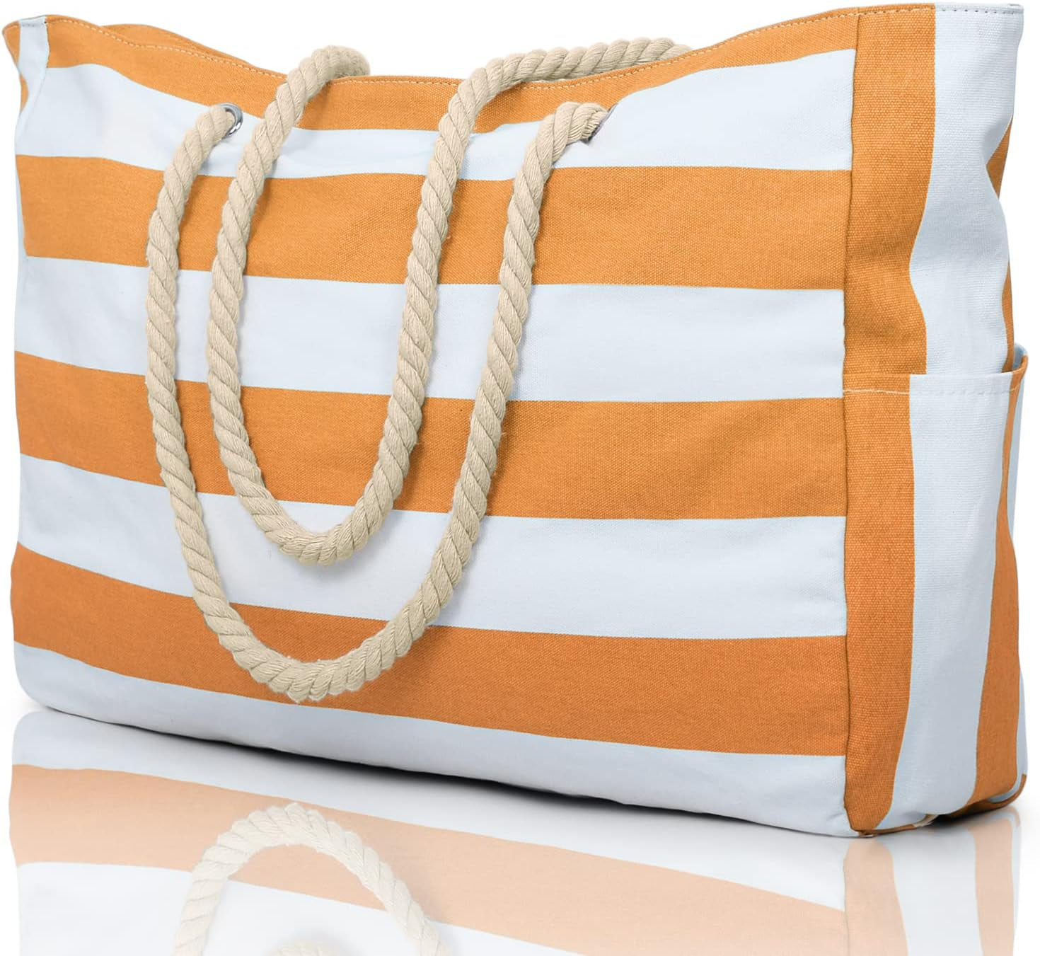 Large Waterproof Beach Tote Bag for Women – Sandproof Zip-Top Beach Bag with Spacious Storage, Pool Bag, Travel Tote, Swim Bag & Summer Vacation Essential for Beach, Camping & Outdoor Adventures