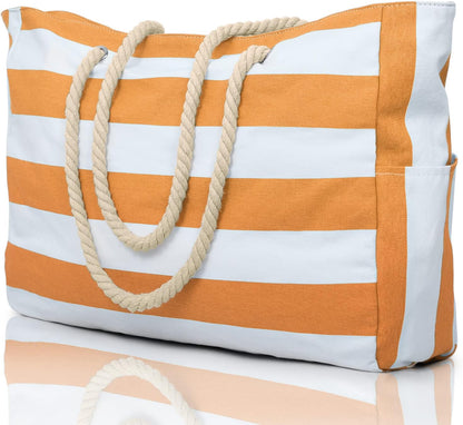 Large Waterproof Beach Tote Bag for Women – Sandproof Zip-Top Beach Bag with Spacious Storage, Pool Bag, Travel Tote, Swim Bag & Summer Vacation Essential for Beach, Camping & Outdoor Adventures