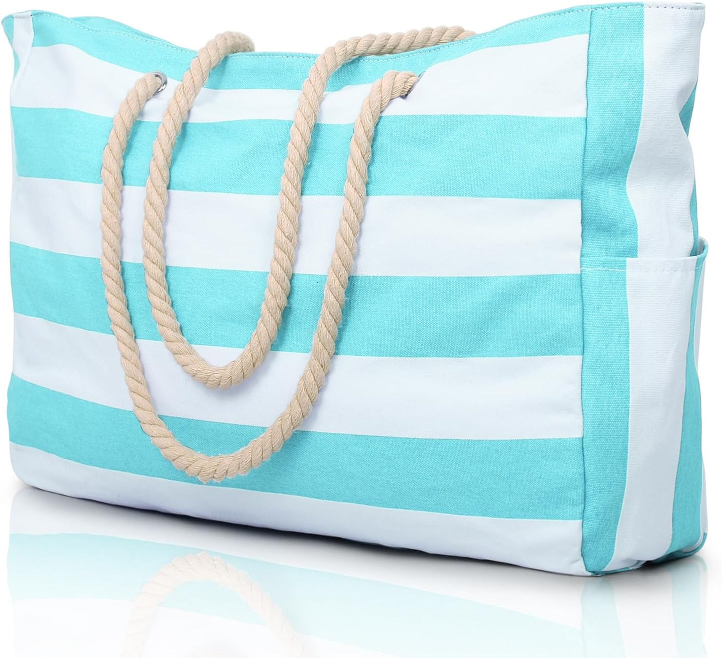 Large Waterproof Beach Tote Bag for Women – Sandproof Zip-Top Beach Bag with Spacious Storage, Pool Bag, Travel Tote, Swim Bag & Summer Vacation Essential for Beach, Camping & Outdoor Adventures