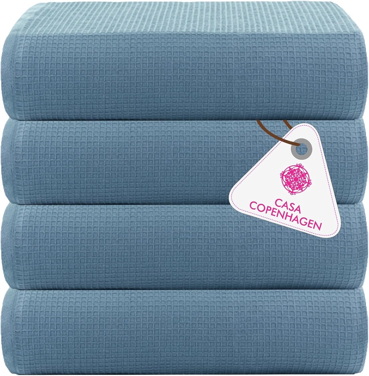4-Piece Oversized Cabana Beach Towel Set – 100% Cotton Soft Absorbent Pool & Beach Towels, 30" x 60" Designer Stripe Summer Gift Set for Women & Men 