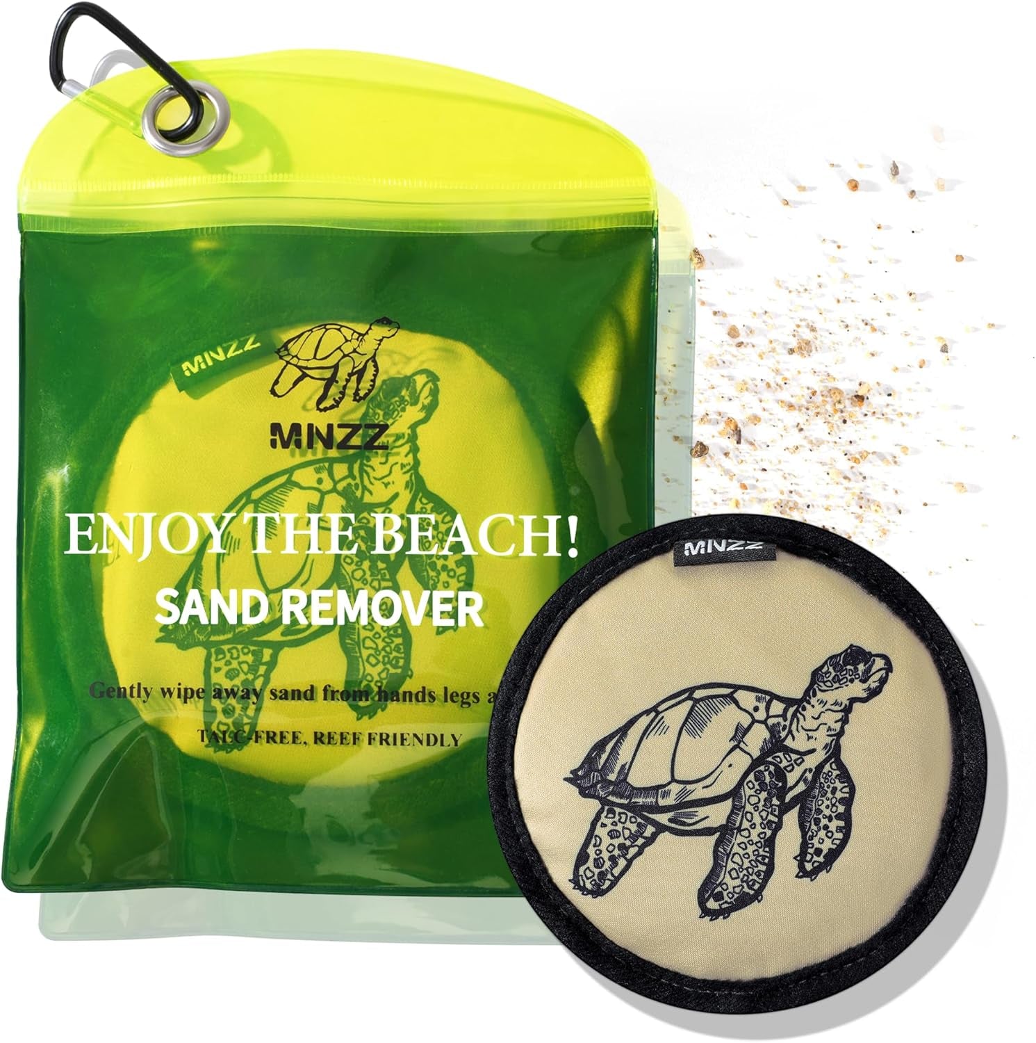 Sand Remover Bag for Beach – Talc-Free Sand Eraser Wipe Mitt for Kids & Adults, Reusable Beach Sand Removal Bag, Family Vacation Essential, Travel Accessory for Beach, Camping, Cruises & Summer Trips