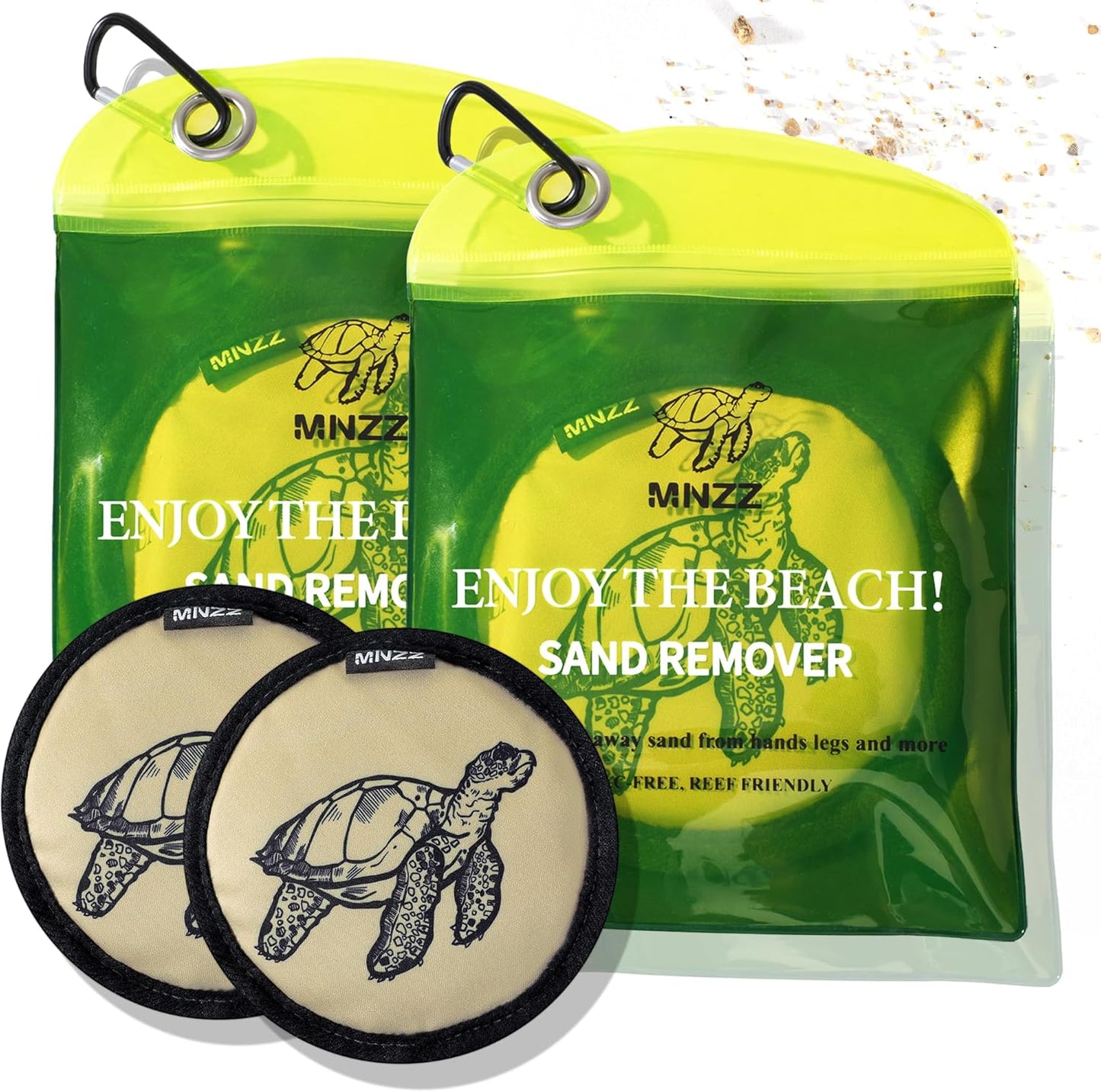 Sand Remover Bag for Beach – Talc-Free Sand Eraser Wipe Mitt for Kids & Adults, Reusable Beach Sand Removal Bag, Family Vacation Essential, Travel Accessory for Beach, Camping, Cruises & Summer Trips