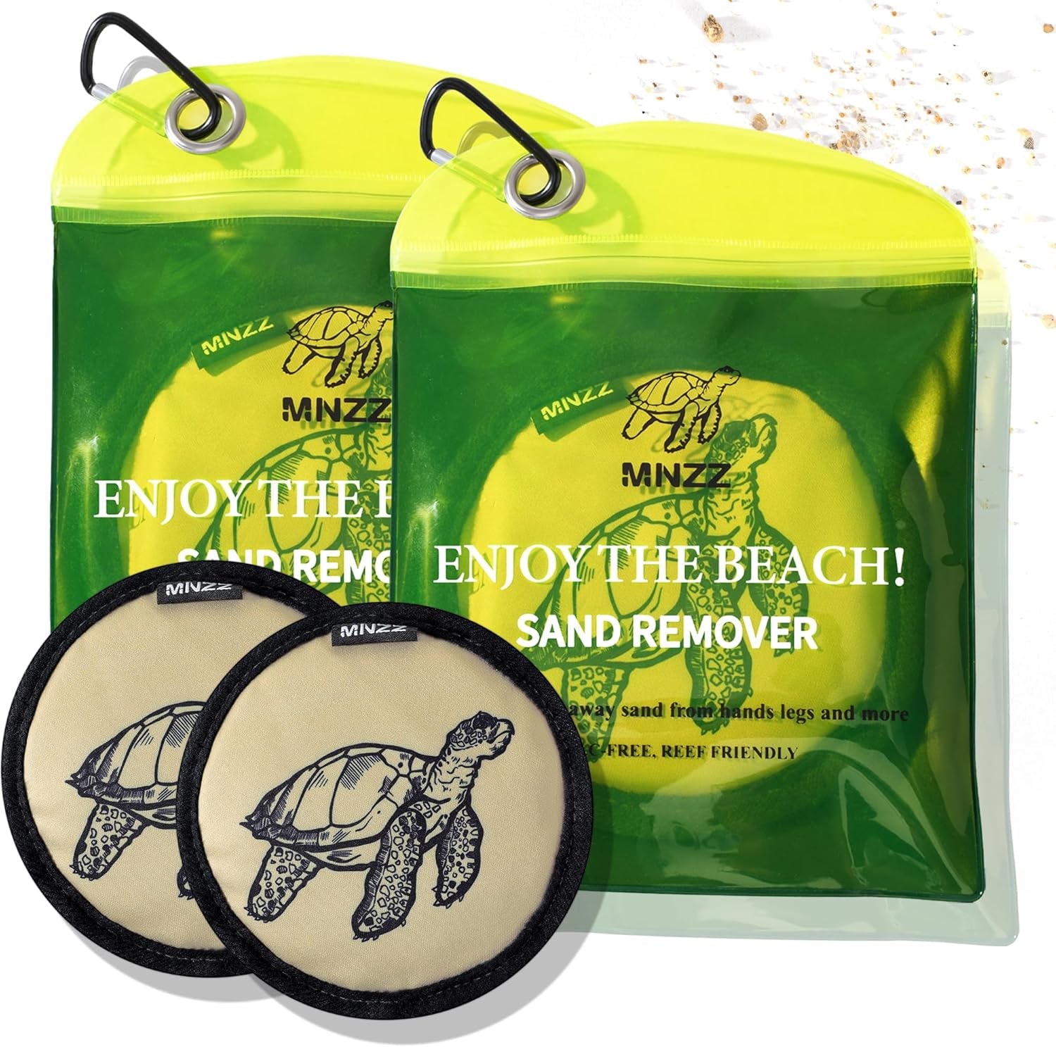 Sand Remover Bag for Beach – Talc-Free Sand Eraser Wipe Mitt for Kids & Adults, Reusable Beach Sand Removal Bag, Family Vacation Essential, Travel Accessory for Beach, Camping, Cruises & Summer Trips