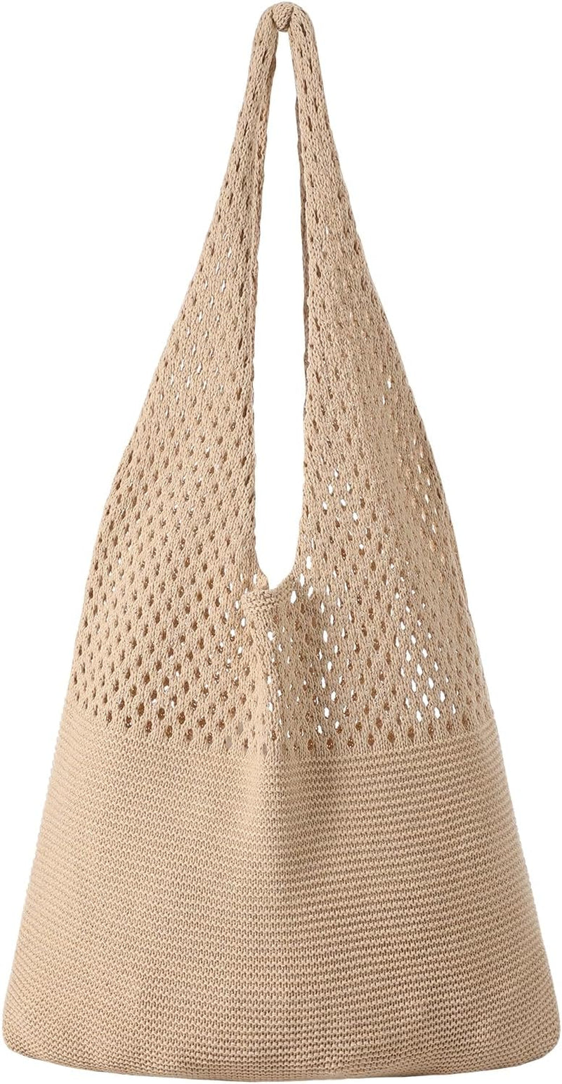Crochet Beach Tote Bag for Women – Stylish Boho Mesh Shoulder Bag, Lightweight Summer Vacation Tote for Beach, Pool, Travel, Shopping & Everyday Use