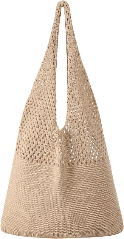 Crochet Beach Tote Bag for Women – Stylish Boho Mesh Shoulder Bag, Lightweight Summer Vacation Tote for Beach, Pool, Travel, Shopping & Everyday Use