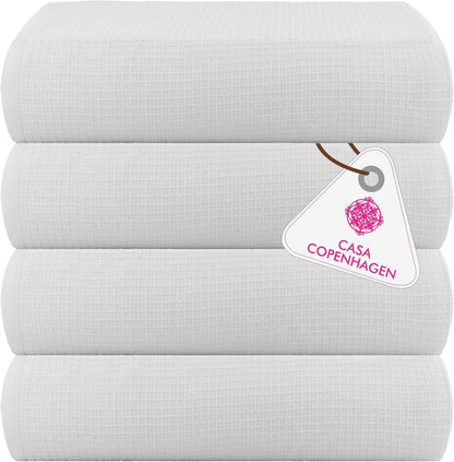4-Piece Oversized Cabana Beach Towel Set – 100% Cotton Soft Absorbent Pool & Beach Towels, 30" x 60" Designer Stripe Summer Gift Set for Women & Men 