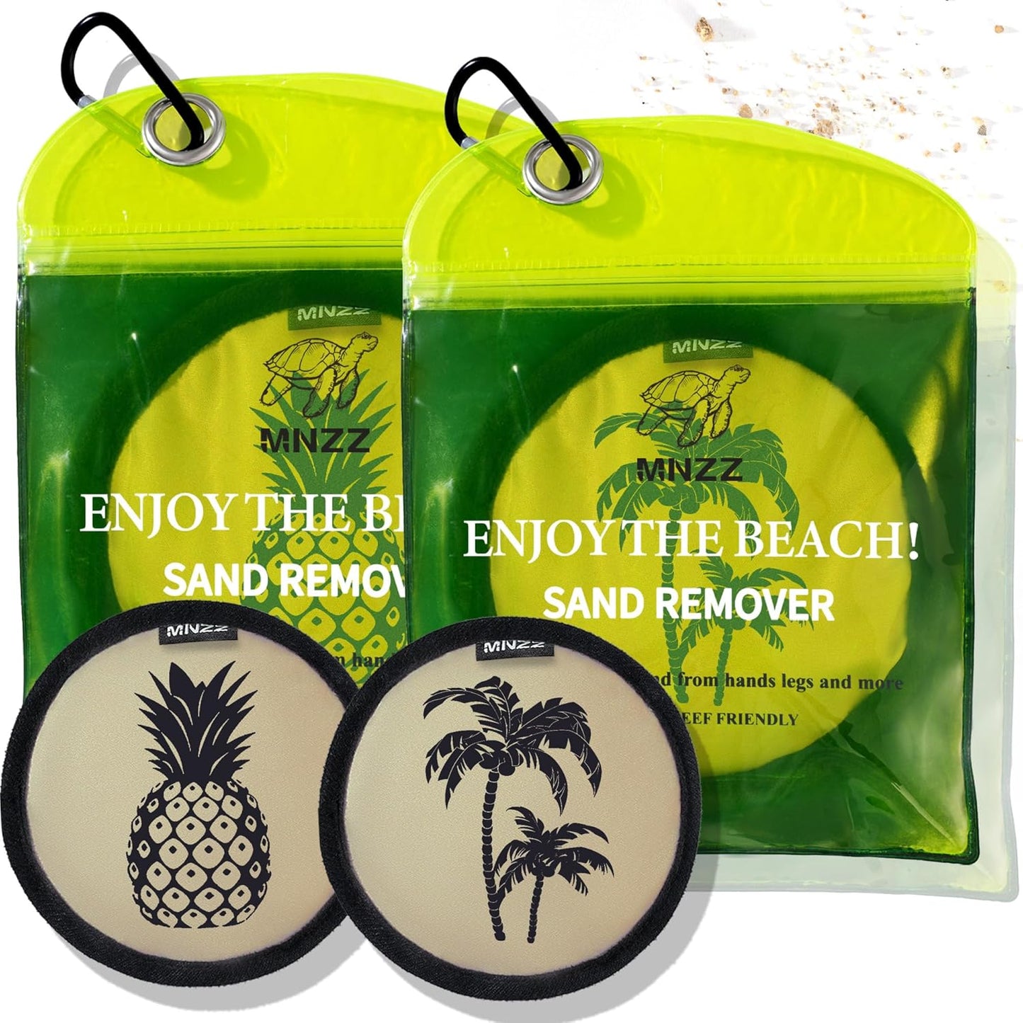 Sand Remover Bag for Beach – Talc-Free Sand Eraser Wipe Mitt for Kids & Adults, Reusable Beach Sand Removal Bag, Family Vacation Essential, Travel Accessory for Beach, Camping, Cruises & Summer Trips