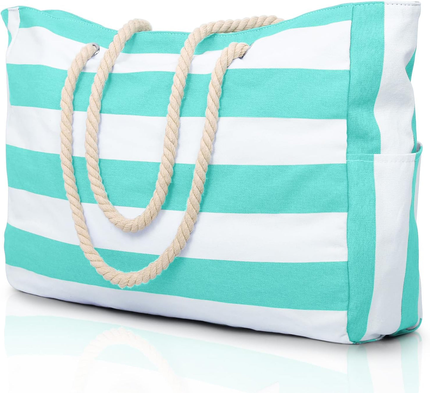 Large Waterproof Beach Tote Bag for Women – Sandproof Zip-Top Beach Bag with Spacious Storage, Pool Bag, Travel Tote, Swim Bag & Summer Vacation Essential for Beach, Camping & Outdoor Adventures