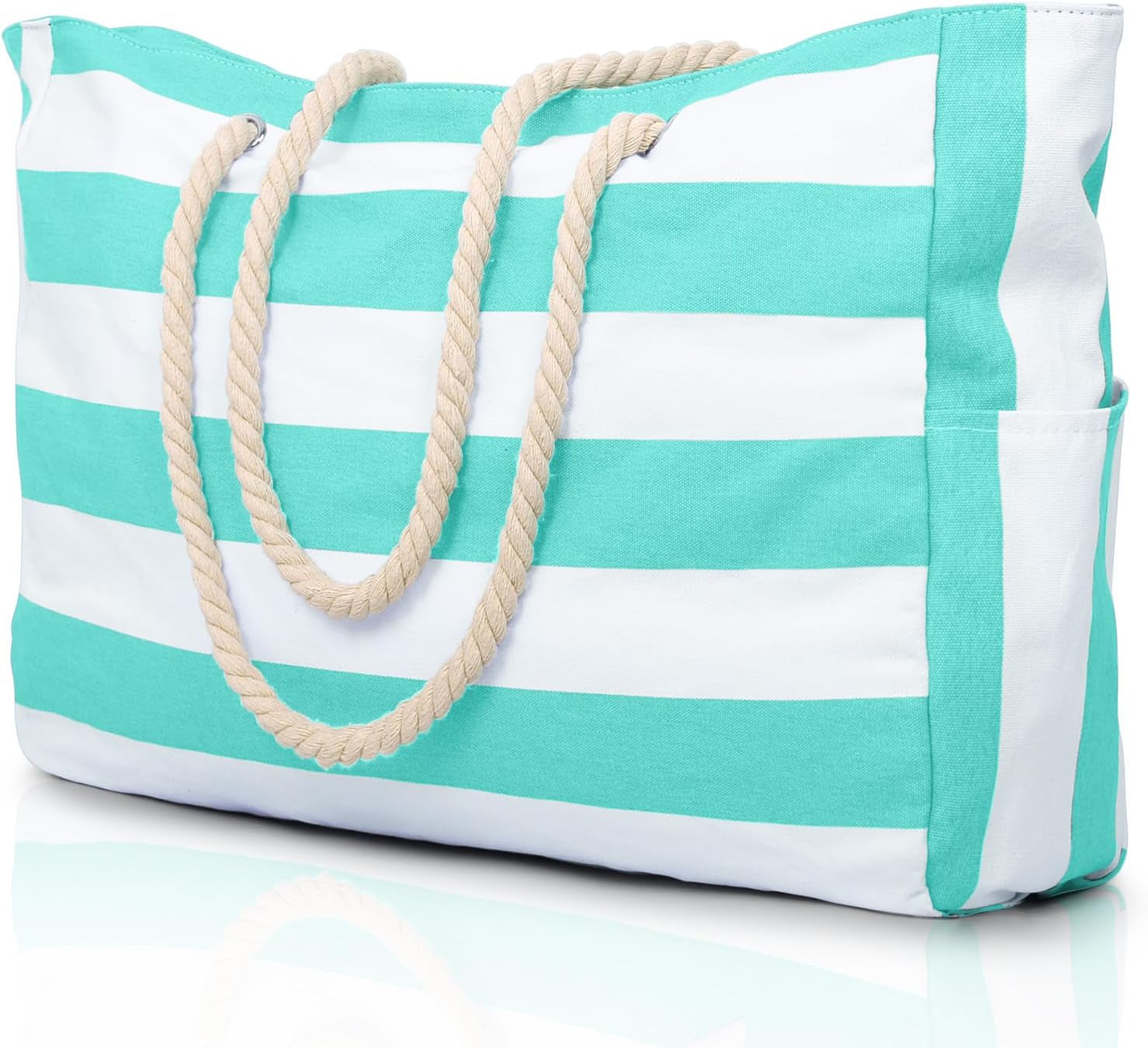 Large Waterproof Beach Tote Bag for Women – Sandproof Zip-Top Beach Bag with Spacious Storage, Pool Bag, Travel Tote, Swim Bag & Summer Vacation Essential for Beach, Camping & Outdoor Adventures