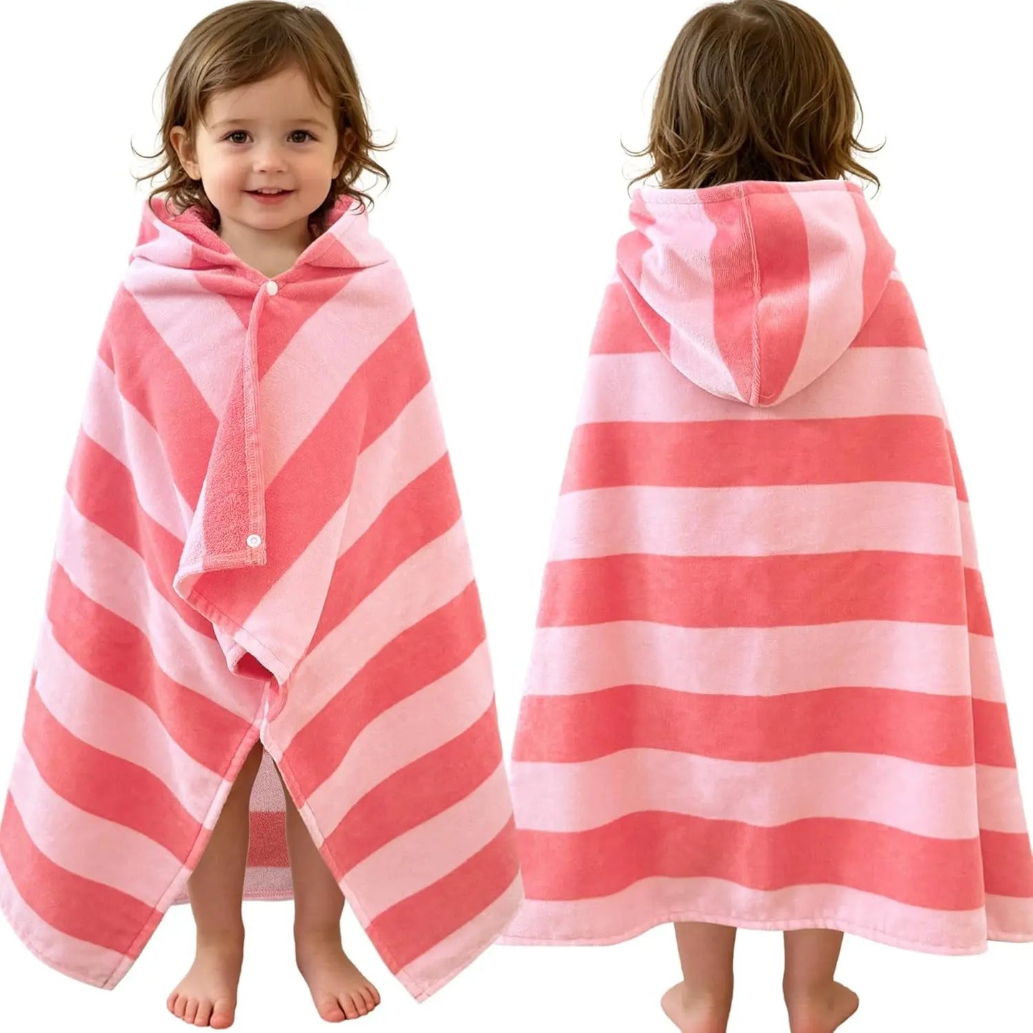Kids Hooded Beach Towels – 100% Cotton Ultra Absorbent Bath & Pool Poncho for Boys & Girls Ages 3–8, Large Wearable Swim Wrap Gift (30”x50”)