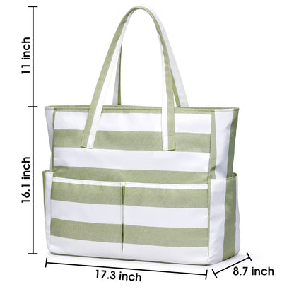 Large Waterproof Beach Tote Bag for Women – Sandproof Beach Bag with Wet Pocket, Zip-Top Swim & Pool Tote, Spacious Travel Carryall for Beach, Vacation, Camping & Summer Essentials