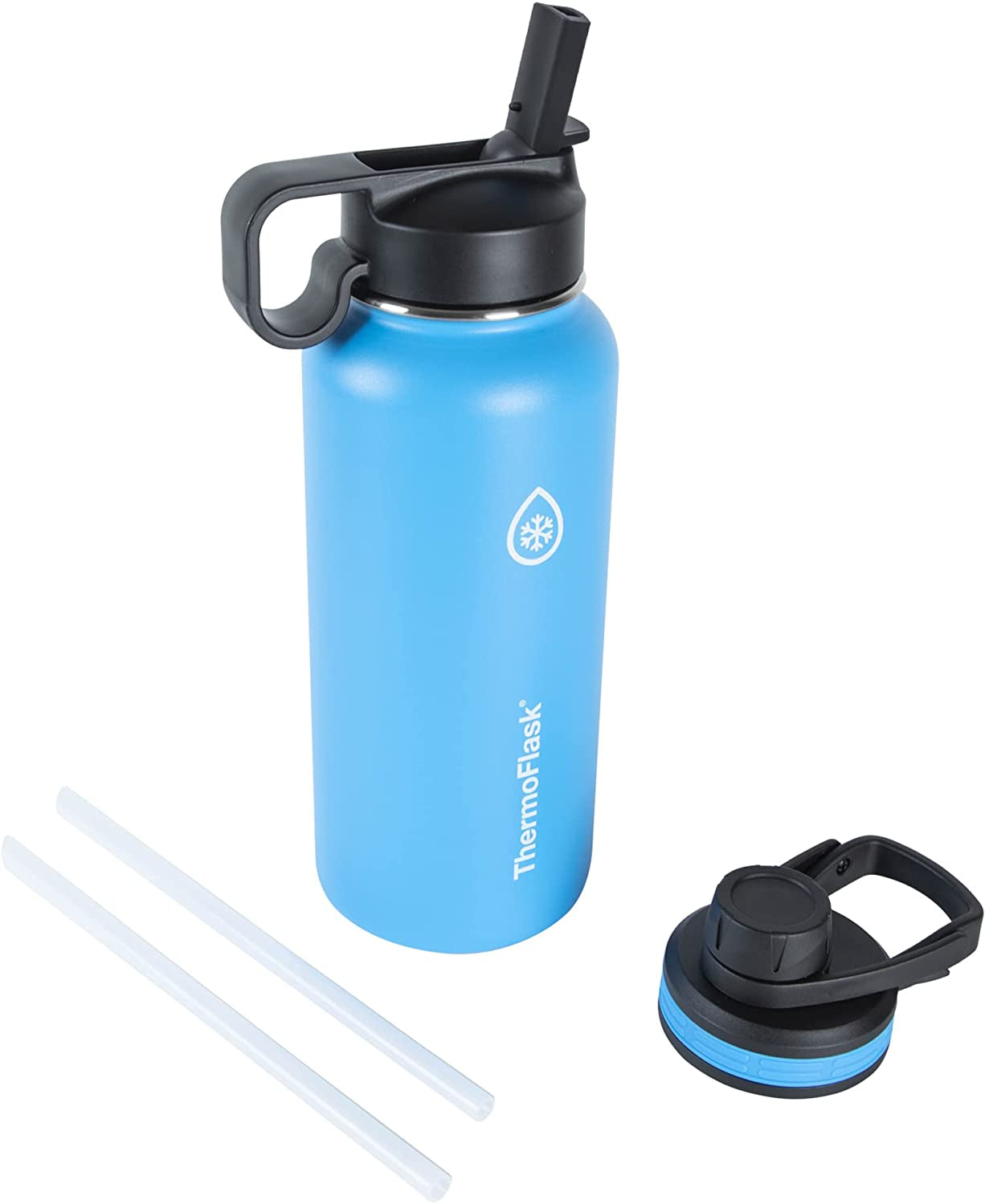 18oz Vacuum Insulated Stainless Steel Water Bottle – Double Wall Reusable Metal Bottle with Leakproof Straw & Chug Lids, Keeps Drinks Cold for 24 Hours & Hot for 12 Hours, Sports & Travel Water Bottle (White)
