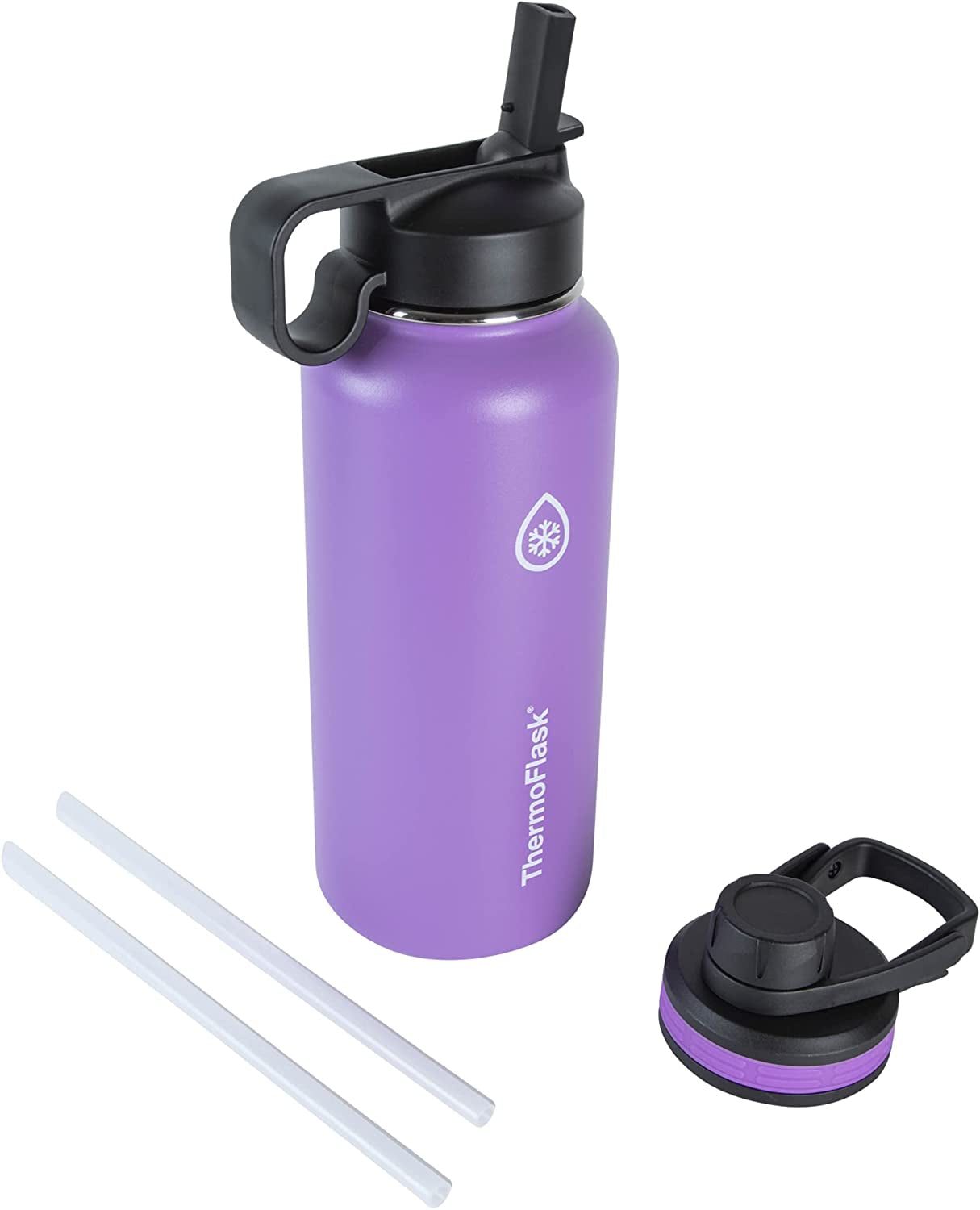 18oz Vacuum Insulated Stainless Steel Water Bottle – Double Wall Reusable Metal Bottle with Leakproof Straw & Chug Lids, Keeps Drinks Cold for 24 Hours & Hot for 12 Hours, Sports & Travel Water Bottle (White)