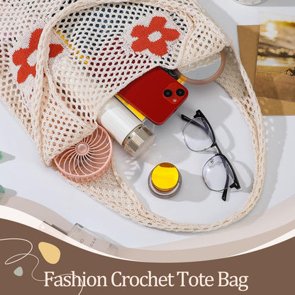 Crochet Beach Tote Bag for Women – Stylish Boho Mesh Shoulder Bag, Lightweight Summer Vacation Tote for Beach, Pool, Travel, Shopping & Everyday Use