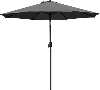 9FT Outdoor Patio Umbrella with 8 Durable Ribs – UV Resistant Market Table Umbrella for Backyard, Deck, Garden & Pool 