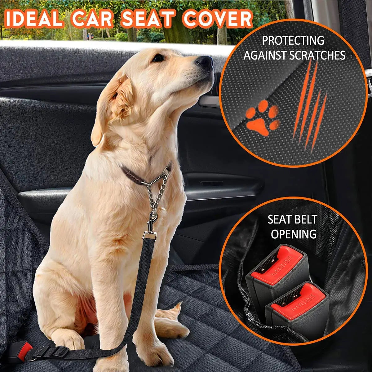 Waterproof Dog Car Seat Cover – Non-Slip Back Seat Protector for Cars, Trucks & SUVs with Armrest Access