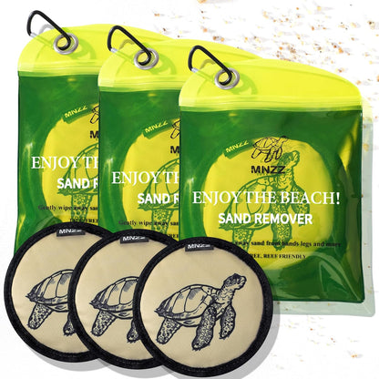 Sand Remover Bag for Beach – Talc-Free Sand Eraser Wipe Mitt for Kids & Adults, Reusable Beach Sand Removal Bag, Family Vacation Essential, Travel Accessory for Beach, Camping, Cruises & Summer Trips