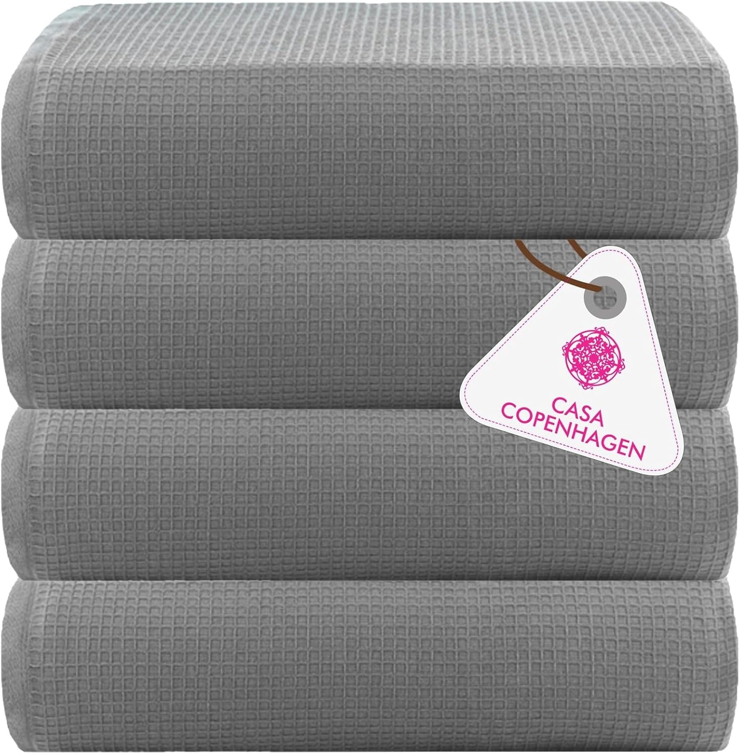 4-Piece Oversized Cabana Beach Towel Set – 100% Cotton Soft Absorbent Pool & Beach Towels, 30" x 60" Designer Stripe Summer Gift Set for Women & Men 