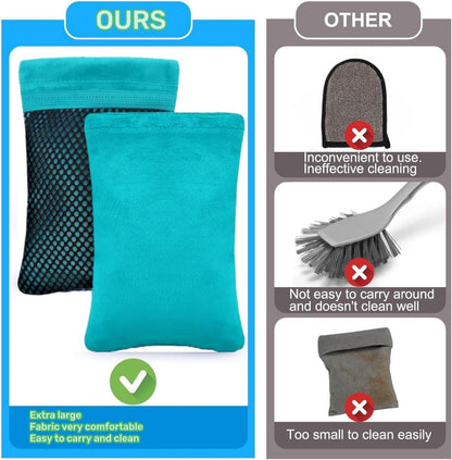 Sand Remover Bags for Beach – Talc-Free Beach Sand Remover Powder Bags, Skin-Friendly Summer Beach Essential for Families, Travel, Camping, Pool Days & Outdoor Adventures (2-Pack)