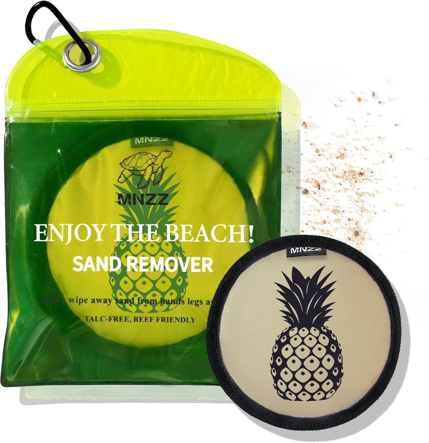 Sand Remover Bag for Beach – Talc-Free Sand Eraser Wipe Mitt for Kids & Adults, Reusable Beach Sand Removal Bag, Family Vacation Essential, Travel Accessory for Beach, Camping, Cruises & Summer Trips