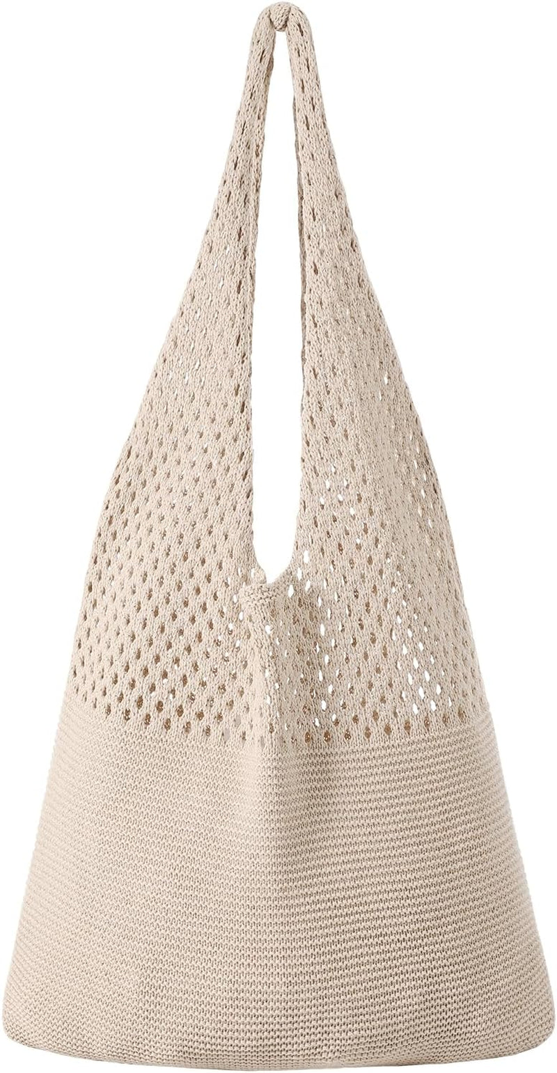 Crochet Beach Tote Bag for Women – Stylish Boho Mesh Shoulder Bag, Lightweight Summer Vacation Tote for Beach, Pool, Travel, Shopping & Everyday Use