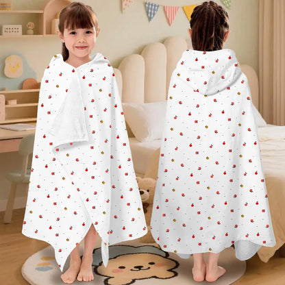Kids Hooded Beach Towels – 100% Cotton Ultra Absorbent Bath & Pool Poncho for Boys & Girls Ages 3–8, Large Wearable Swim Wrap Gift (30”x50”)