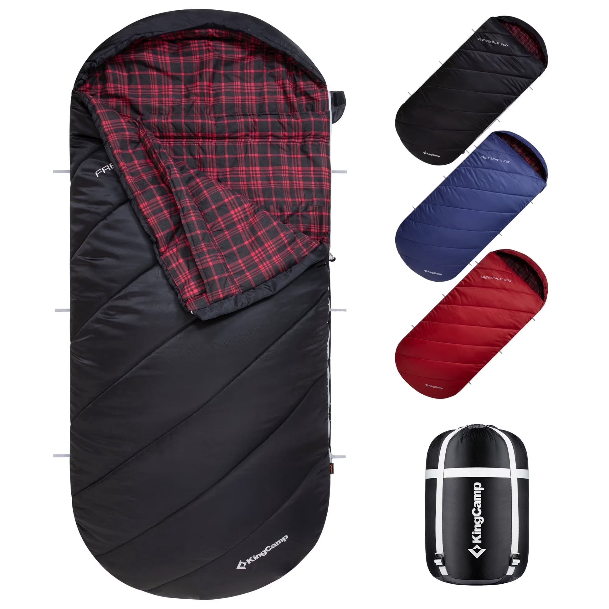 XL Cotton Flannel Sleeping Bag for Adults – Oversized Weatherproof 3-Season Camping Sleeping Bag with Hood, Warm Soft Flannel Interior for Camping, Hiking, Backpacking & Outdoor Adventures