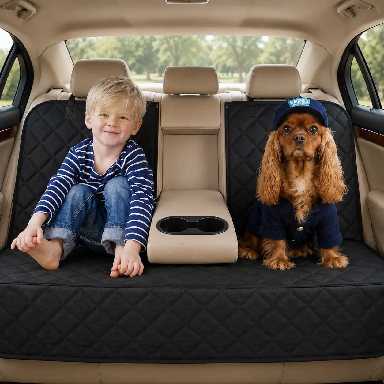 Waterproof Dog Car Seat Cover – Non-Slip Back Seat Protector for Cars, Trucks & SUVs with Armrest Access Sumatime