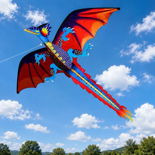 62" Giant Dragon Kite for Kids & Adults – 3D Stereoscopic Outdoor Flying Kite with Durable Polyester Fabric for Beach, Park & Sports Fun Gift Sumatime