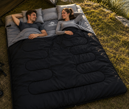 Double Sleeping Bag for Adults with 2 Pillows – Queen Size XL Waterproof Sleeping Bag for 2 People, All-Season Camping Sleeping Bag for Cold & Warm Weather, Hiking, Backpacking & Outdoor Adventures Sumatime