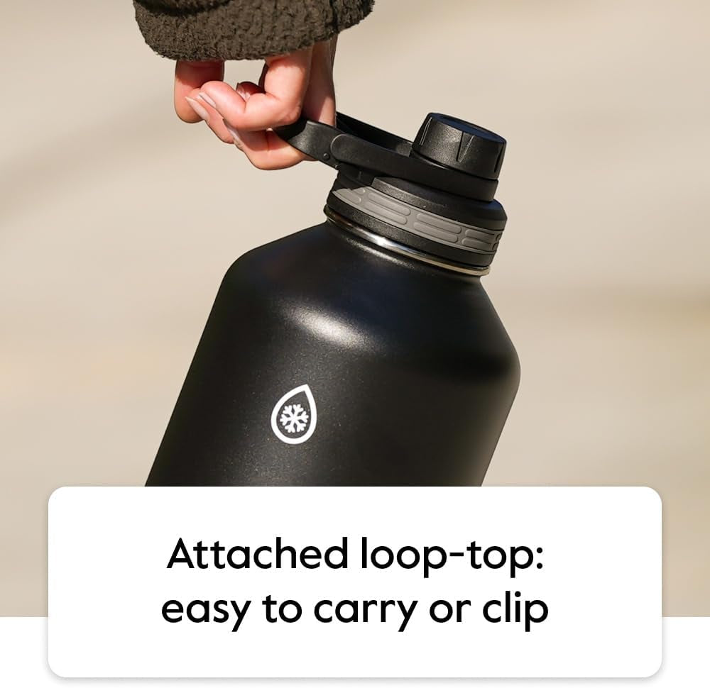 18oz Vacuum Insulated Stainless Steel Water Bottle – Double Wall Reusable Metal Bottle with Leakproof Straw & Chug Lids, Keeps Drinks Cold for 24 Hours & Hot for 12 Hours, Sports & Travel Water Bottle (White)