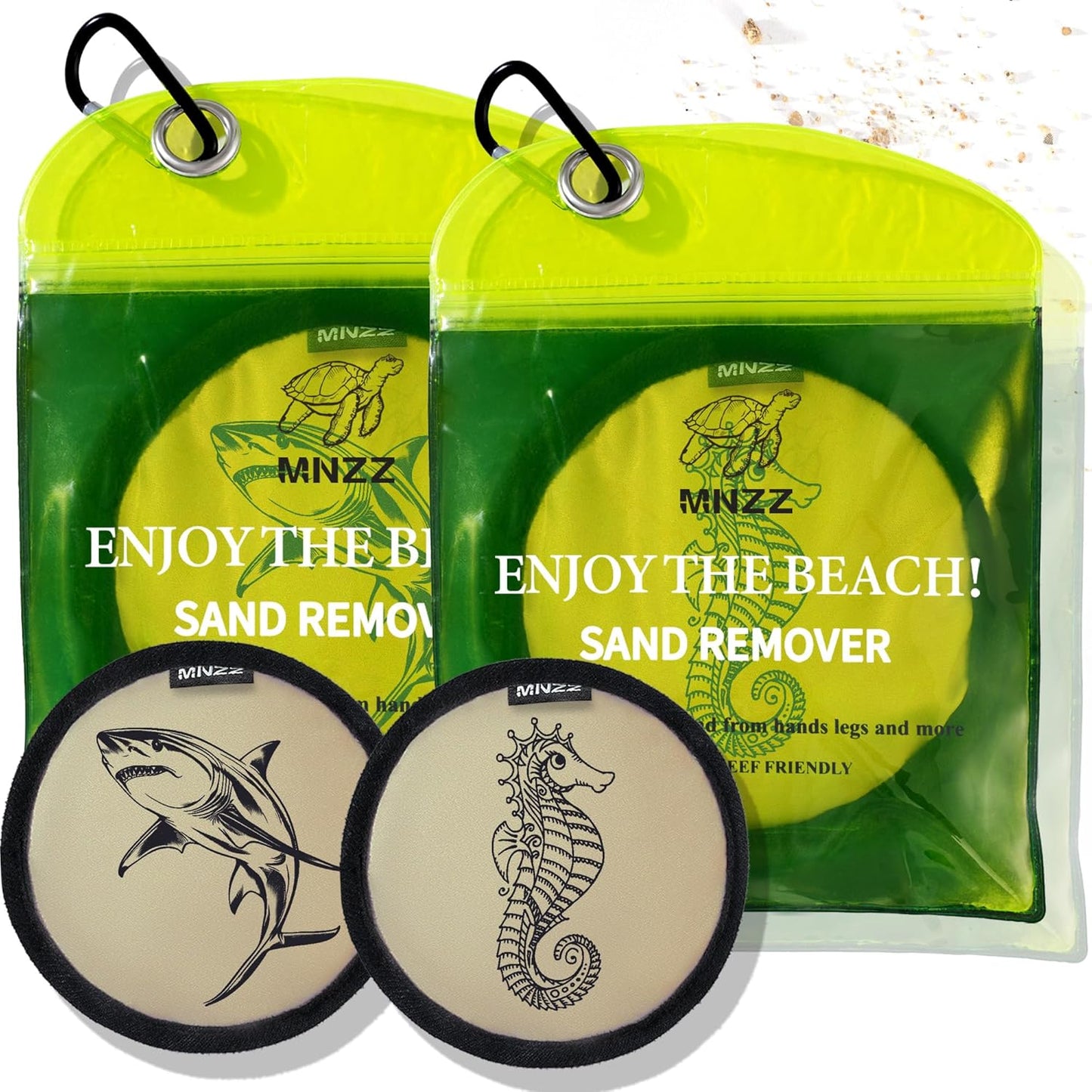 Sand Remover Bag for Beach – Talc-Free Sand Eraser Wipe Mitt for Kids & Adults, Reusable Beach Sand Removal Bag, Family Vacation Essential, Travel Accessory for Beach, Camping, Cruises & Summer Trips