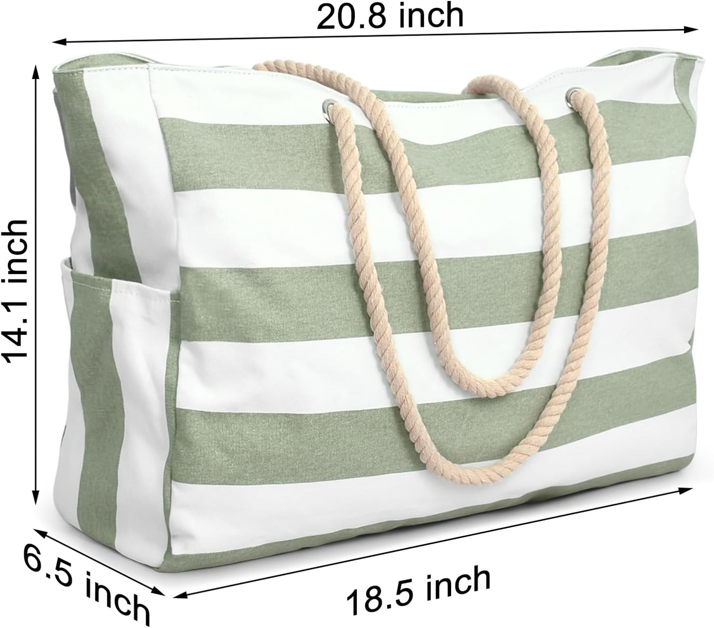 Large Waterproof Beach Tote Bag for Women – Sandproof Zip-Top Beach Bag with Spacious Storage, Pool Bag, Travel Tote, Swim Bag & Summer Vacation Essential for Beach, Camping & Outdoor Adventures