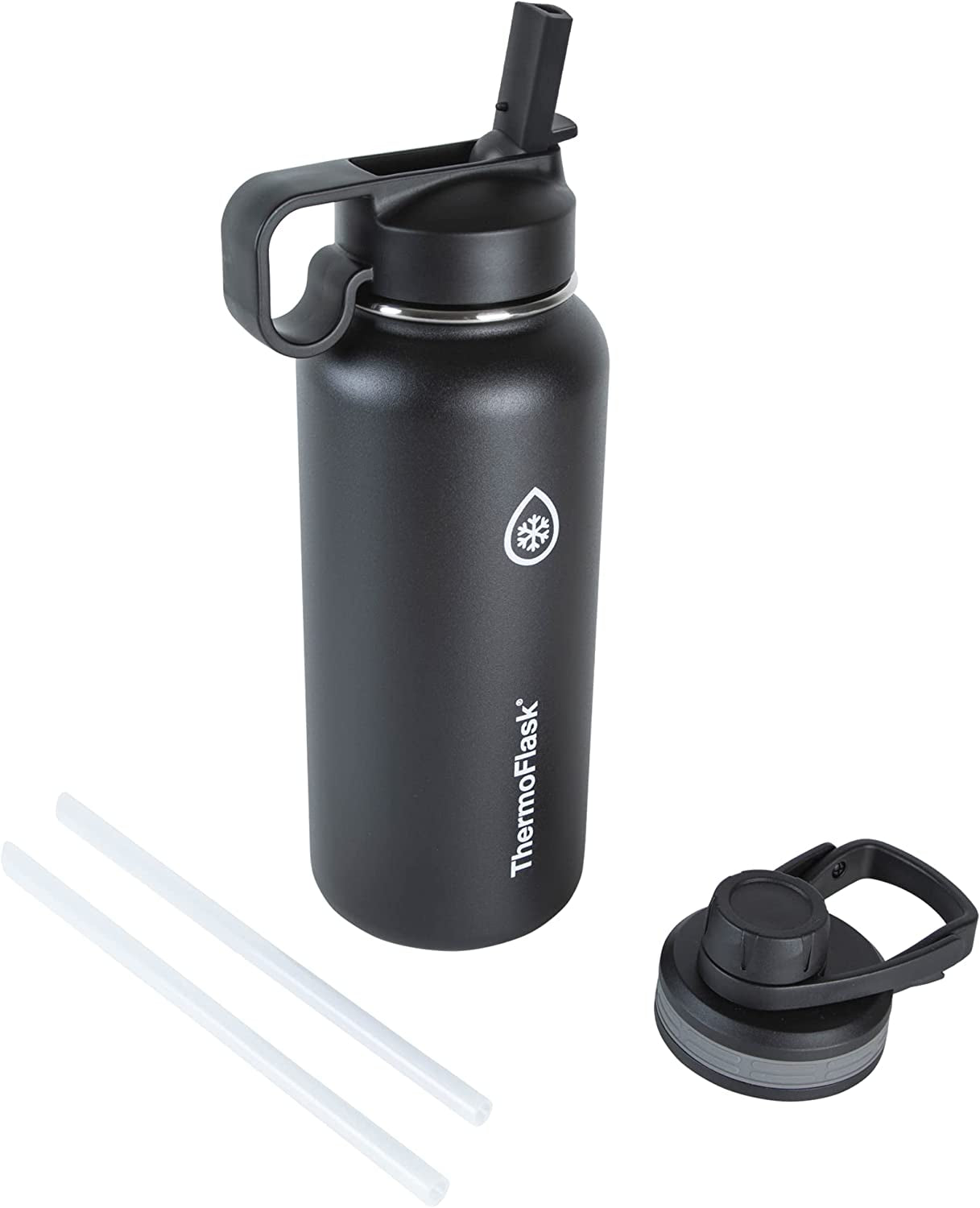 18oz Vacuum Insulated Stainless Steel Water Bottle – Double Wall Reusable Metal Bottle with Leakproof Straw & Chug Lids, Keeps Drinks Cold for 24 Hours & Hot for 12 Hours, Sports & Travel Water Bottle (White)