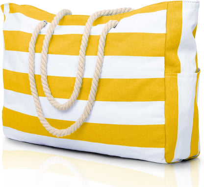 Large Waterproof Beach Tote Bag for Women – Sandproof Zip-Top Beach Bag with Spacious Storage, Pool Bag, Travel Tote, Swim Bag & Summer Vacation Essential for Beach, Camping & Outdoor Adventures