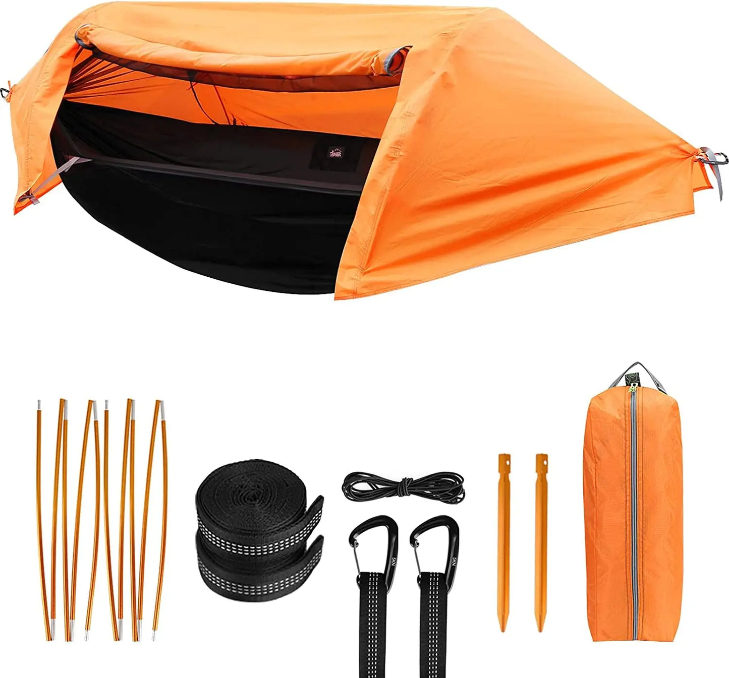Camping Hammock with Mosquito Net & Rainfly – Lightweight Waterproof Hammock for Hiking, Backpacking & Travel