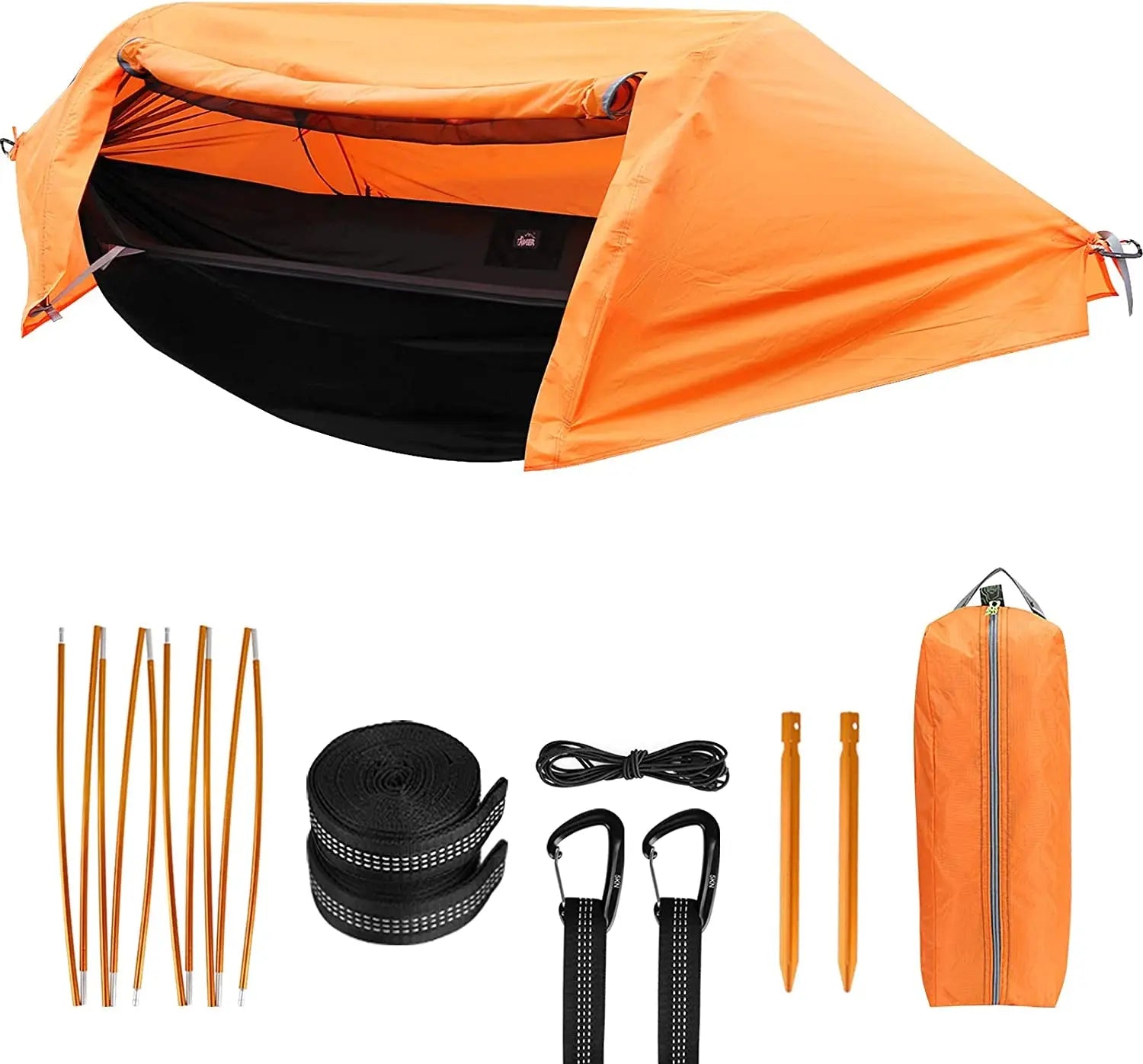 Camping Hammock with Mosquito Net & Rainfly – Lightweight Waterproof Hammock for Hiking, Backpacking & Travel