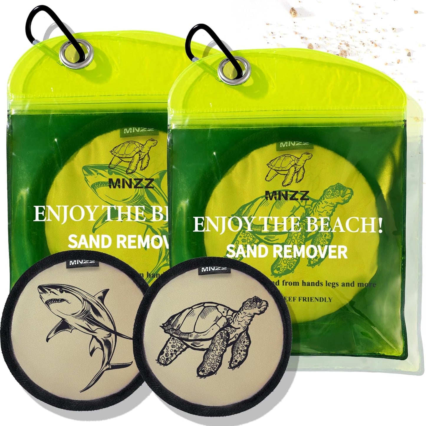 Sand Remover Bag for Beach – Talc-Free Sand Eraser Wipe Mitt for Kids & Adults, Reusable Beach Sand Removal Bag, Family Vacation Essential, Travel Accessory for Beach, Camping, Cruises & Summer Trips