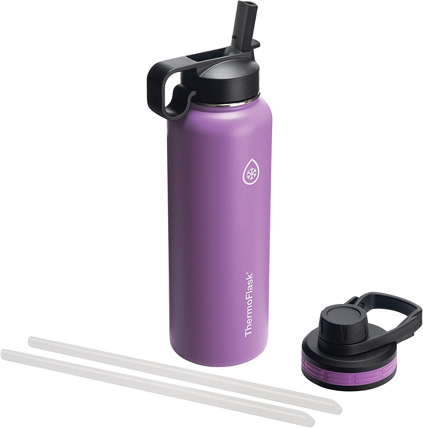 18oz Vacuum Insulated Stainless Steel Water Bottle – Double Wall Reusable Metal Bottle with Leakproof Straw & Chug Lids, Keeps Drinks Cold for 24 Hours & Hot for 12 Hours, Sports & Travel Water Bottle (White)