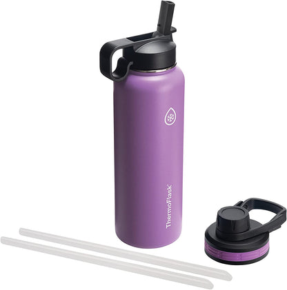 18oz Vacuum Insulated Stainless Steel Water Bottle – Double Wall Reusable Metal Bottle with Leakproof Straw & Chug Lids, Keeps Drinks Cold for 24 Hours & Hot for 12 Hours, Sports & Travel Water Bottle (White)