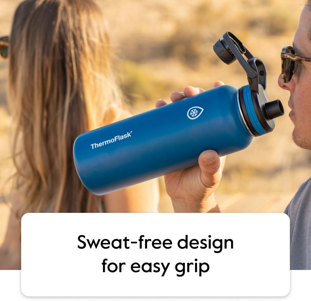 18oz Vacuum Insulated Stainless Steel Water Bottle – Double Wall Reusable Metal Bottle with Leakproof Straw & Chug Lids, Keeps Drinks Cold for 24 Hours & Hot for 12 Hours, Sports & Travel Water Bottle (White)