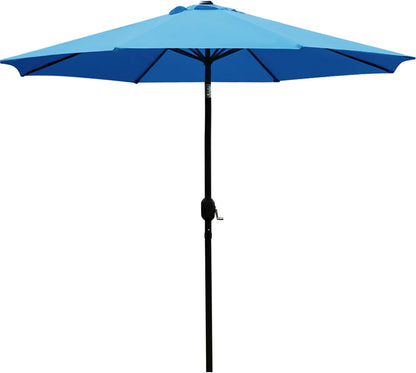 9FT Outdoor Patio Umbrella with 8 Durable Ribs – UV Resistant Market Table Umbrella for Backyard, Deck, Garden & Pool 